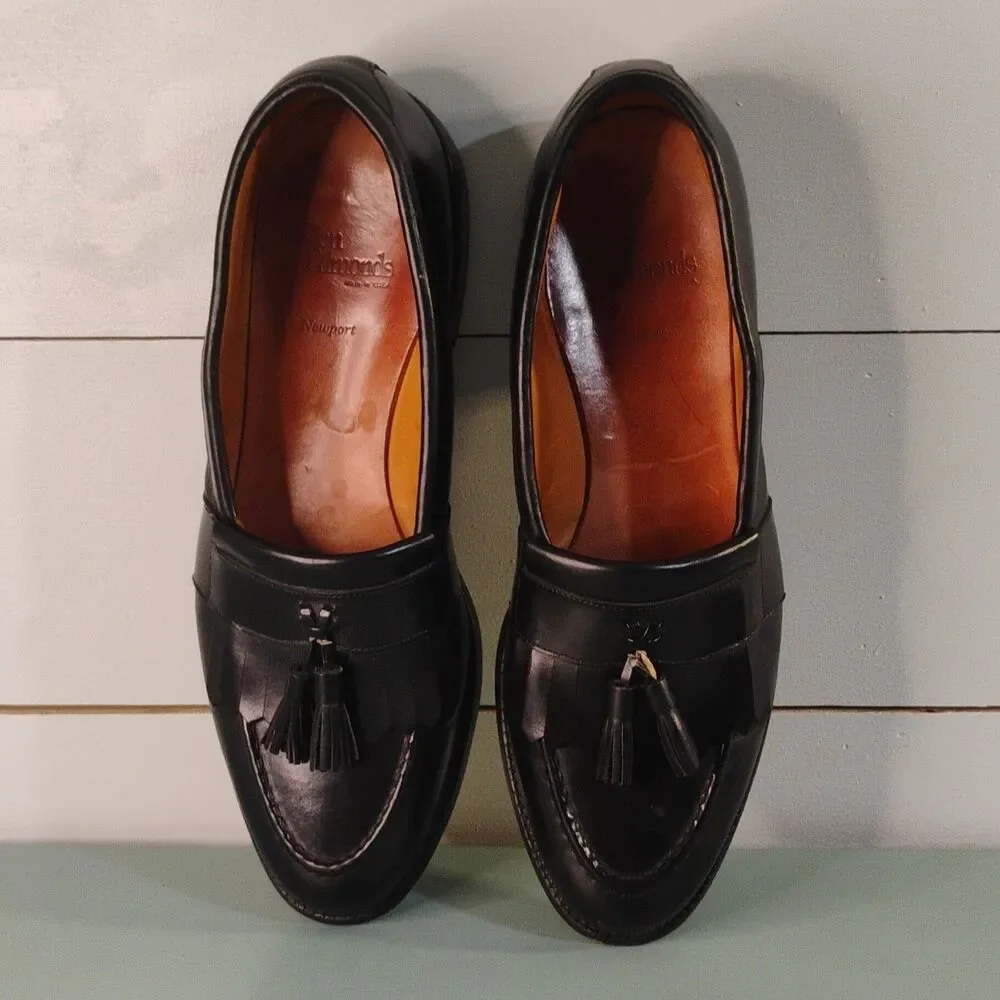 Allen Edmonds Newport Men's Black Leather Tassel Slip-On Dress Loafer 11.5B